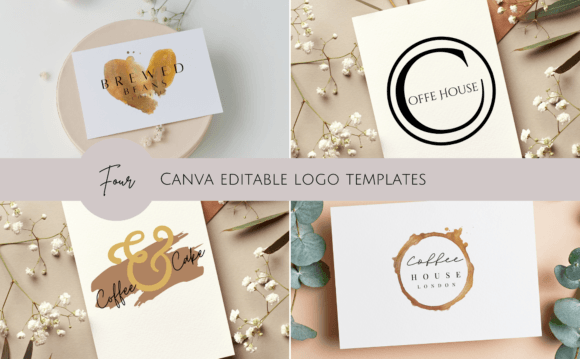 Download 4 Canva Editable Logo Templates - Editable Collection