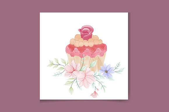 Download Watercolor Pink Cupcake Logo Design - Cupcake logo Collection