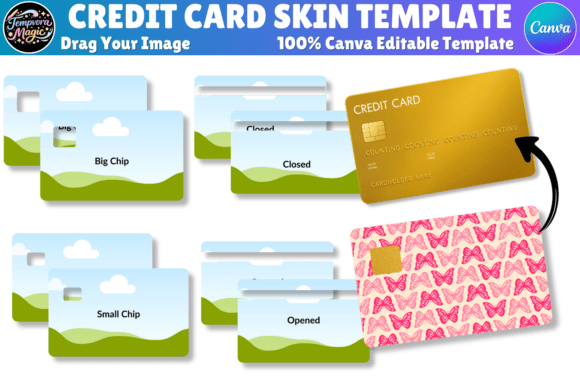 Download Credit Card Skin Canva Editable Template - Editable Collection