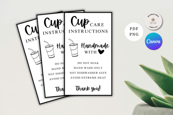 Download Editable Printable Cup Care Instructions - Editable Collection