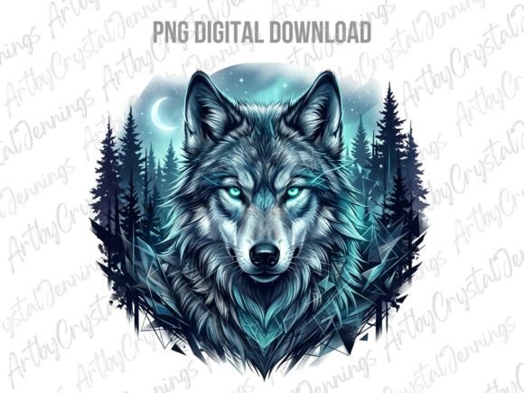 Download Mystic Wolf Forest Glow Animal PNG - Mystic Collection